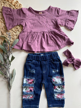 Load image into Gallery viewer, Dusty Purple Floral Outfit
